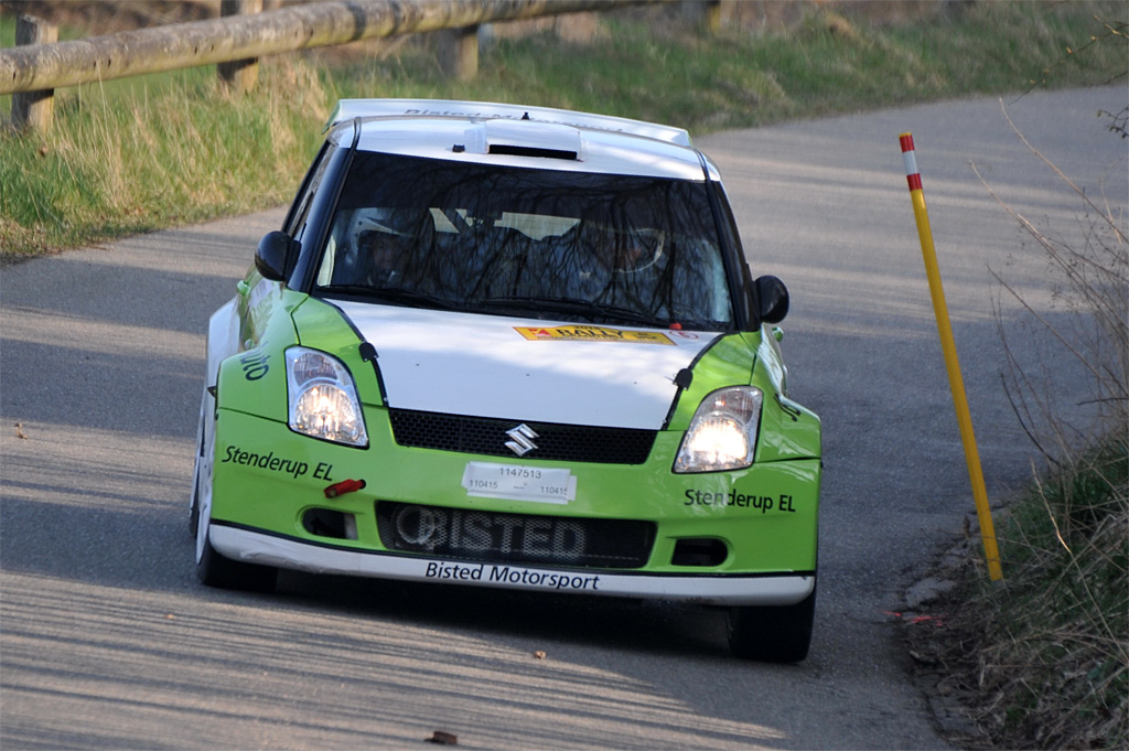 Det seneste DM-rally blev en meget kort affære for Jesper Bisted og Arly Larsen